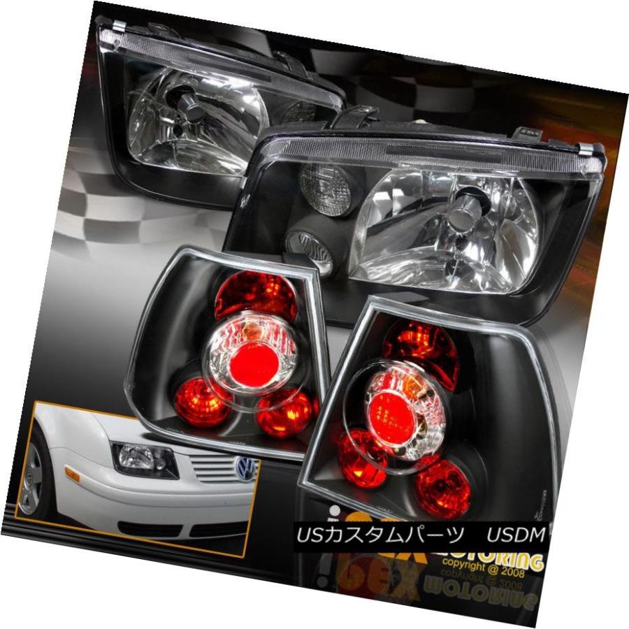 ヘッドライト 1999-2005 VWジェッタMK4 MK-4ボラスタイルユーロブラックヘッドライト+ブラックテールライト 1999-2005 VW