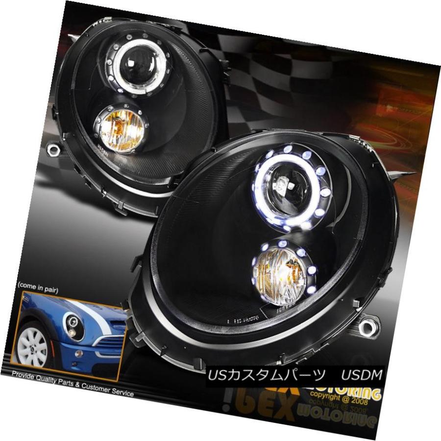 ヘッドライト 2007-2012 Mini Cooper Base S Clubman Halo Rimプロジェクターヘッドライトブラック 2007-