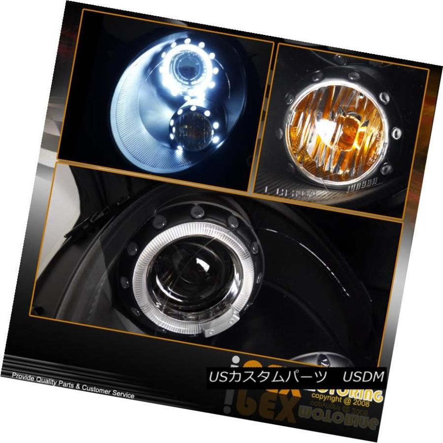 ヘッドライト 2007-2012 Mini Cooper Base S Clubman Halo Rimプロジェクターヘッドライトブラック 2007-の画像