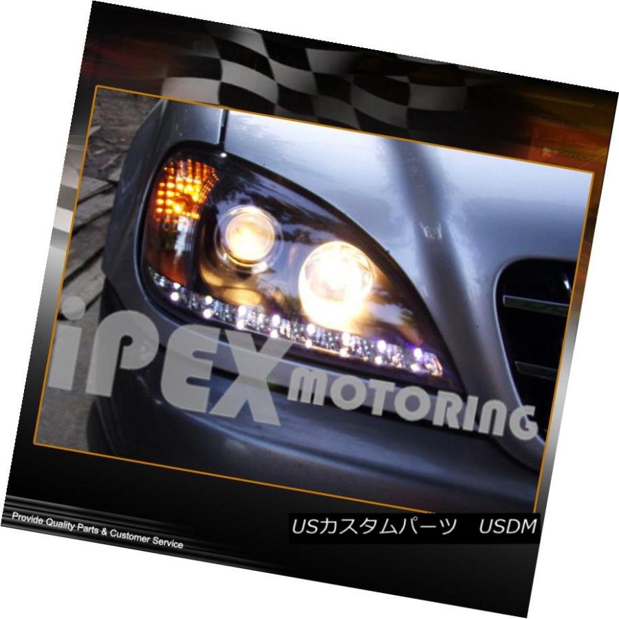 ヘッドライト 1998-2001メルセデスベンツML W163 ML320 ML430 LED DRLプロジェクターヘッドライトブラック 1998-2の画像