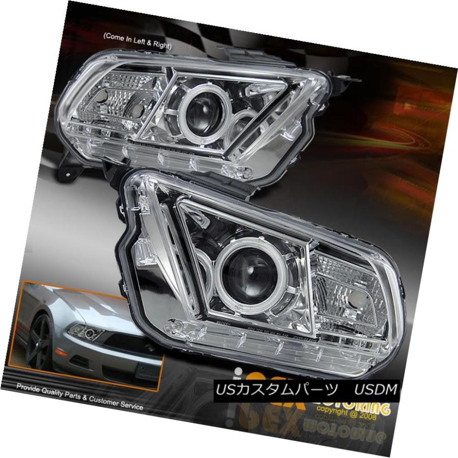 ヘッドライト 2010-2014 Ford Mustang [スーパーブライトCCFL Halo Rim]プロジェクターLEDヘッドライト 2010-