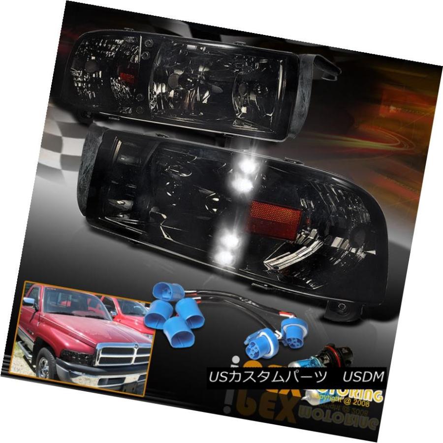 ヘッドライト 1997?2001年ドッジRAM「1500 SPORT」LED DRLシャイニー・スモーク・ヘッドライト・シグナル・ライト For 19