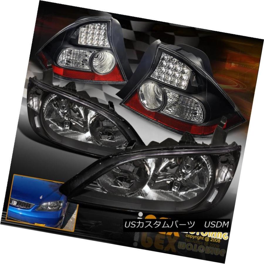 ヘッドライト 2004-2005ホンダシビック2DrクーペブラックJDMスタイルヘッドライト+ LEDテールライト 2004-2005 Honda C