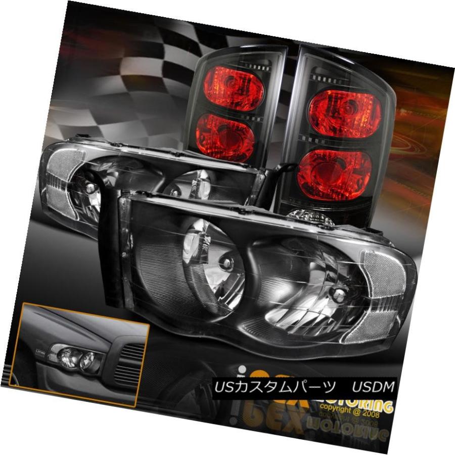 ヘッドライト 2002-2005 Dodge RAM 1500 2500 3500ブラックヘッドライトW /スモークブラックテールライト 2002-2