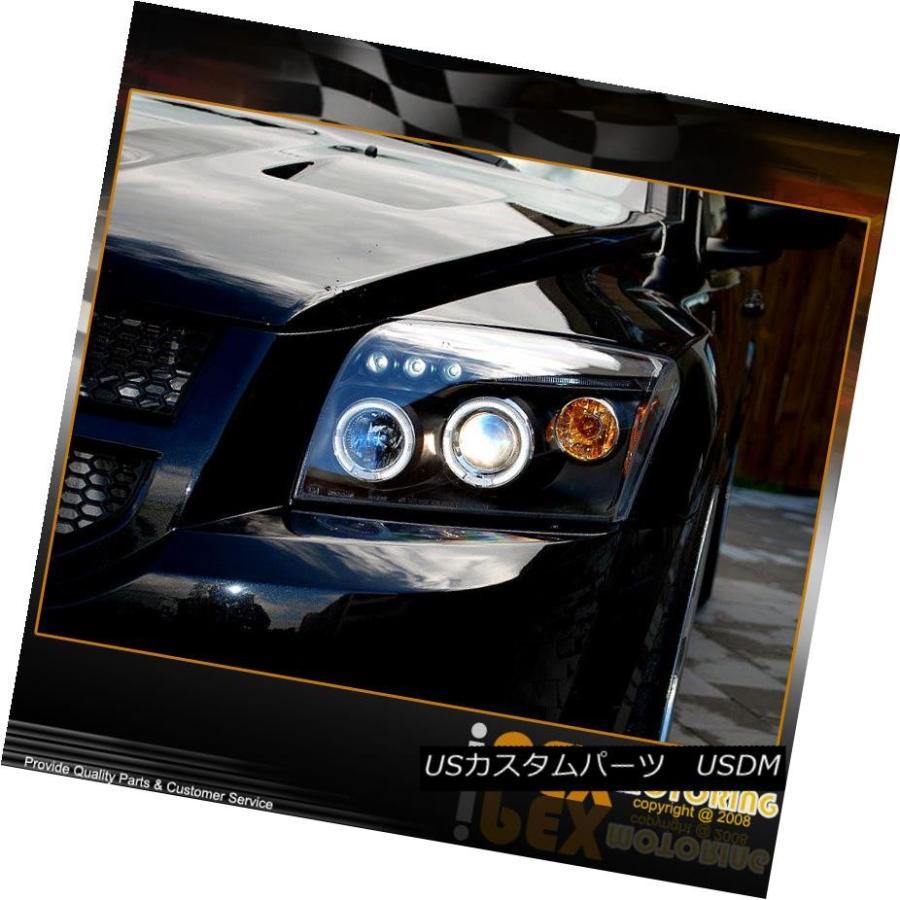 ヘッドライト 2007-2012年のNEW！Dodge CalibreデュアルヘイロープロジェクターLEDヘッドライトヘッドランプブラック NEW F