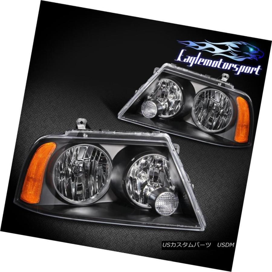 ヘッドライト Fit 2003 2004 2005 2005 Lincoln Navigatorファクトリースタイルブラックヘッドライトペア Fit