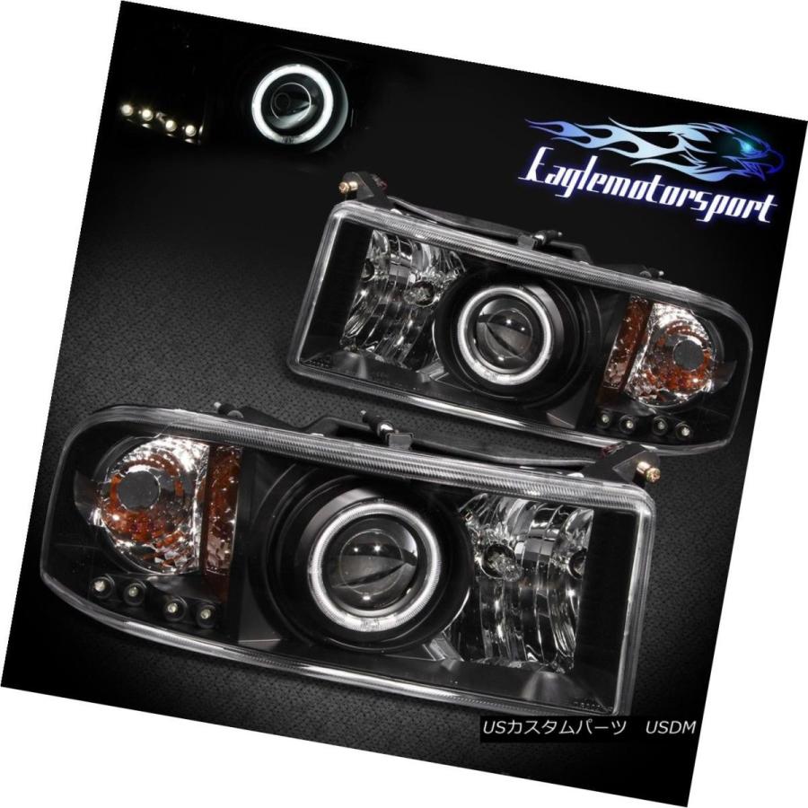 前照灯 [CCFL Halo] 1994-2001 Dodge ランダムアクセス記憶装置 1500 2500 3500黒いことLEDプロジェクターヘッドライトセッ