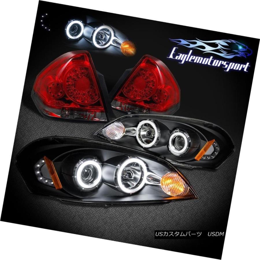 ヘッドライト BLK CCFLハロープロジェクターBLKヘッドライト06-13 IMPALA / RED SMOKE LEDテールランプ BLK CC