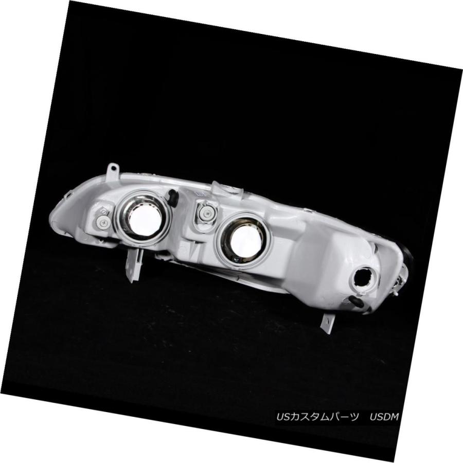 ヘッドライト CRYSTAL BLACK BLK HEADLIGHTS 1998-2002ホンダアコードLH RHランプ+タイプRグリル CRYSTAの画像