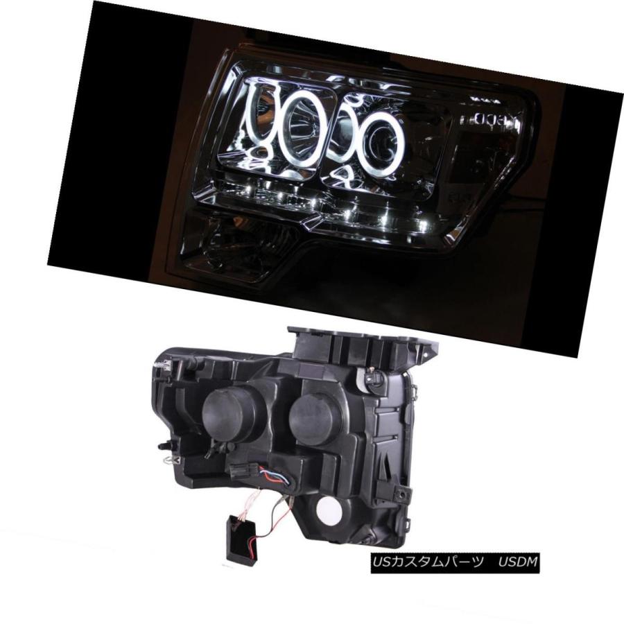 ヘッドライト [CCFL Halo] 2009 2010 2011 2012 2013 2014 F-150 LEDクロームプロジェクターヘッドライトの画像