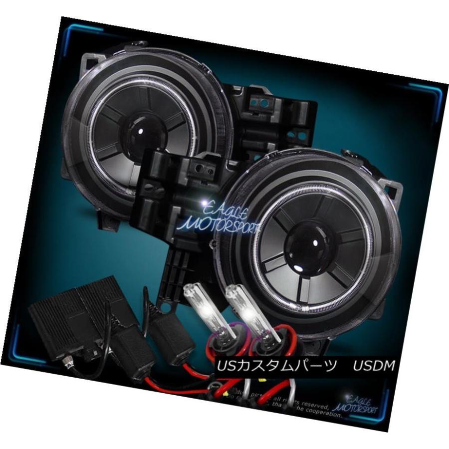 ヘッドライト 4300KスリムHID + CCFLハローBLK 07-14トヨタFJクルーザー用プロジェクターヘッドライト 4300K SLIM HI