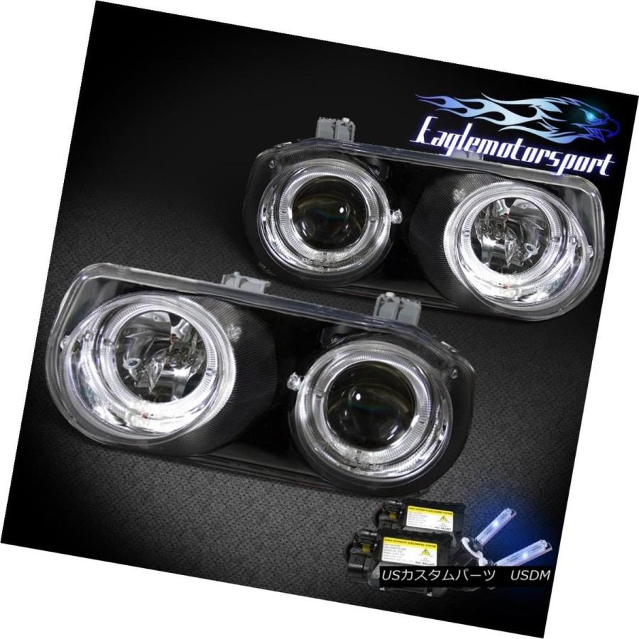 前照灯 8000Kスリムデュアルハロープロジェクタークロムヘッドライト1994-1997 ACURA INTEGRA 8000K SLIM HI ライト、レンズ-その他ライト