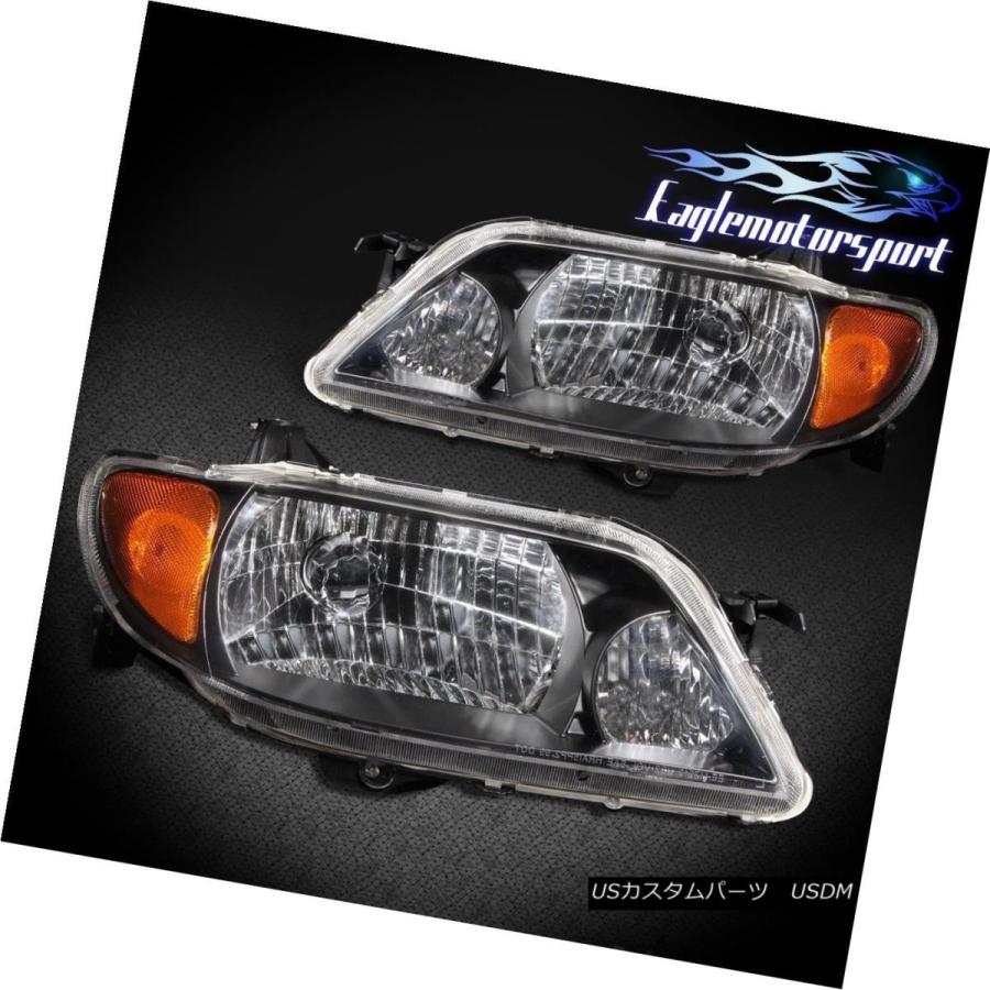 ヘッドライト 2001 2002 2003 Mazda Protege 4Drセダンファクトリースタイルブラックヘッドライトペア 2001 2002