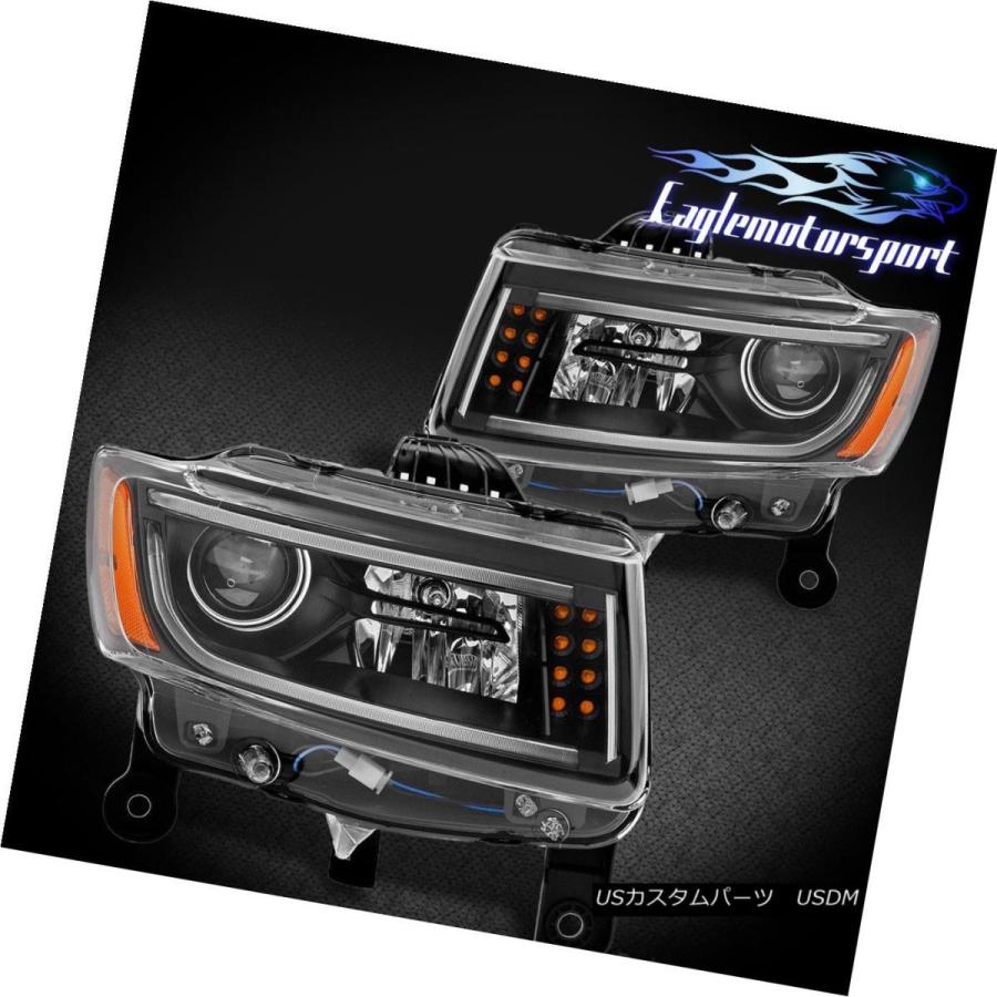 前照灯 [Ultron Neon Tube] 2014 2015 Jeep Grand Cherokeeブラックプロジェクターヘッドライトペア その他ライト-ライト、レンズ