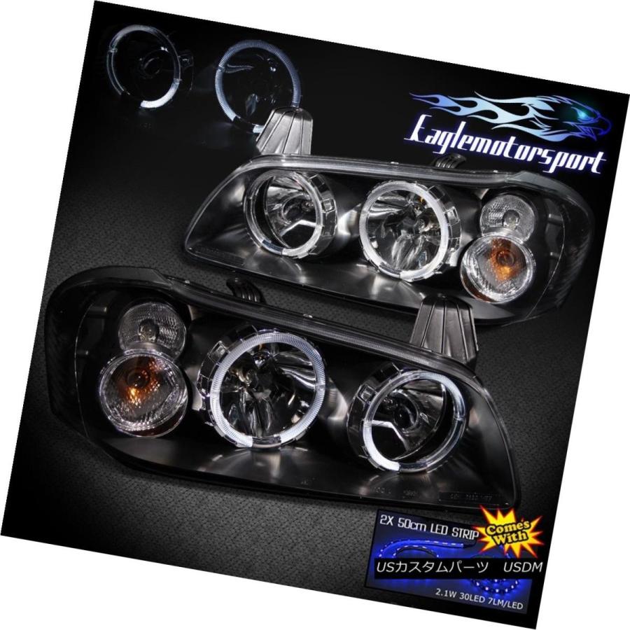 前照灯 ANGEL EYE HALO HEADLIGHTS BLACK + 02-03 MAXIMAの2倍の50コマーシャル 30-SMD LEDストリ