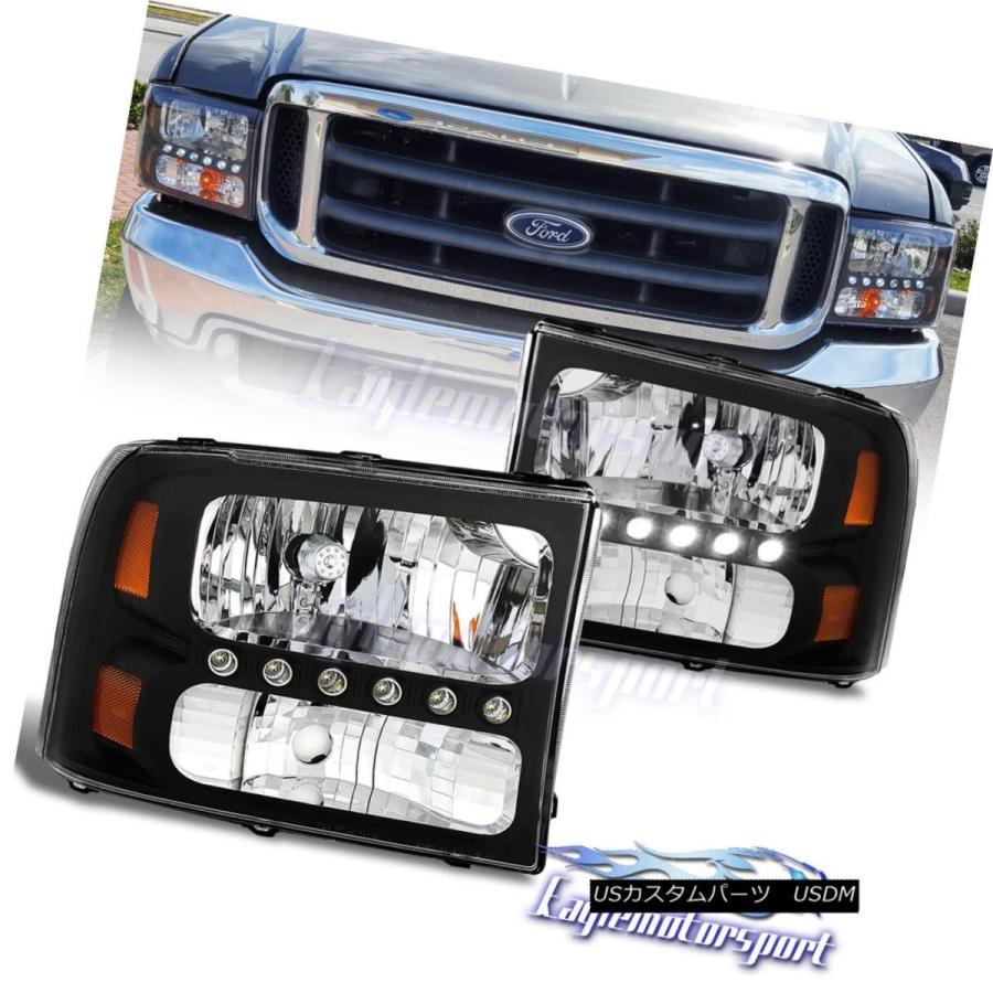 ヘッドライト [LED DRL] 1999-2004フォードF250 / F350トラック/ 2000-200   4エクスカ