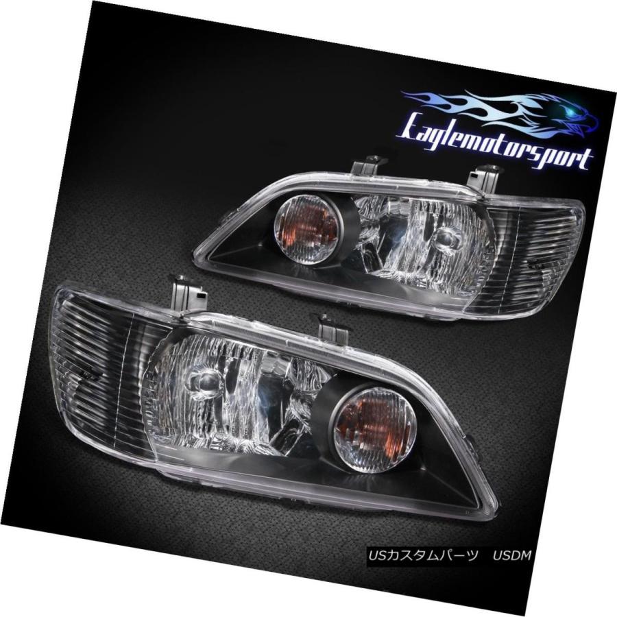 ヘッドライト 2002 2003三菱ランサーブラック工場スタイルヘッドライトヘッドランプペア 2002 2003 Mitsubishi Lancer