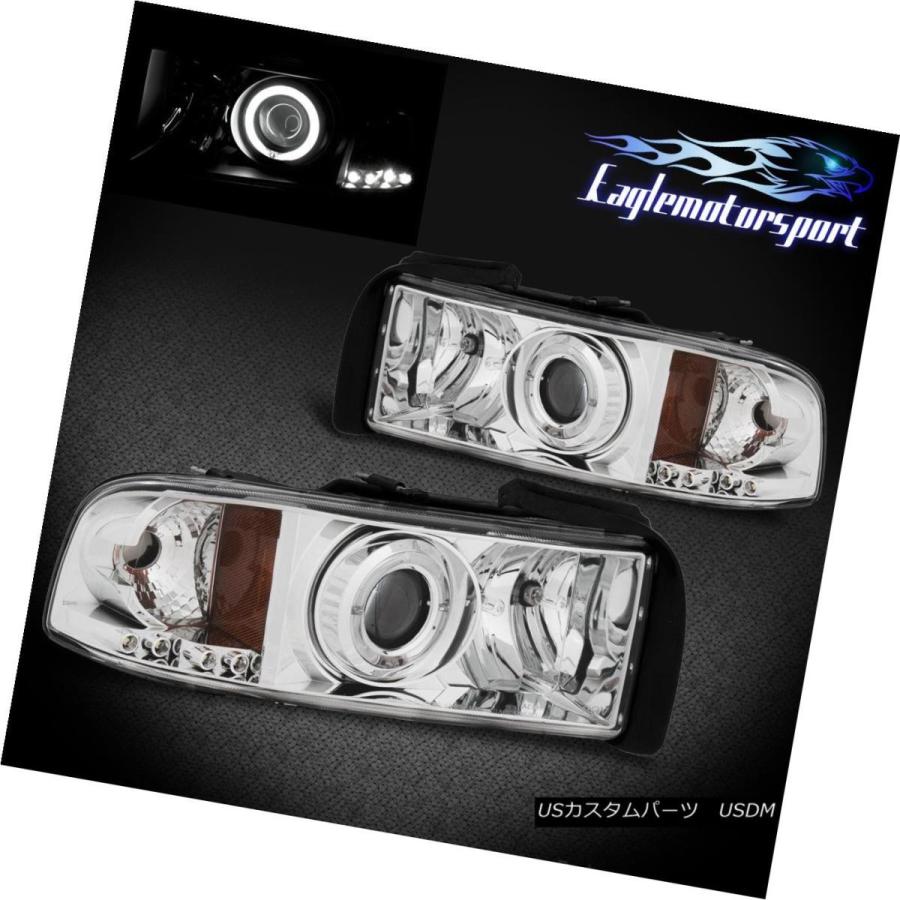 前照灯 [CCFL Halo] 1994-2001 Dodge ランダムアクセス記憶装置 1500 2500 3500クロームLED映写機前照灯 [