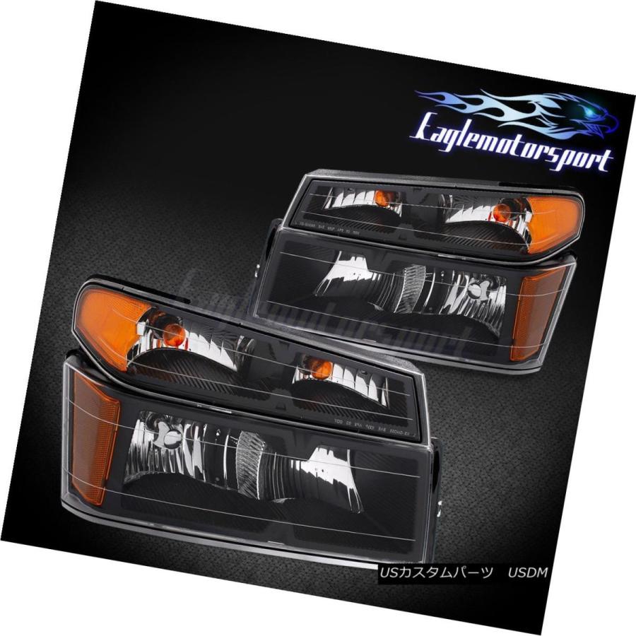 ヘッドライト 2004-2012 GMCキャニオン/シボレーコロラドブラック工場スタイルシングルスヘッドライトペア 2004-2012 GMC Can