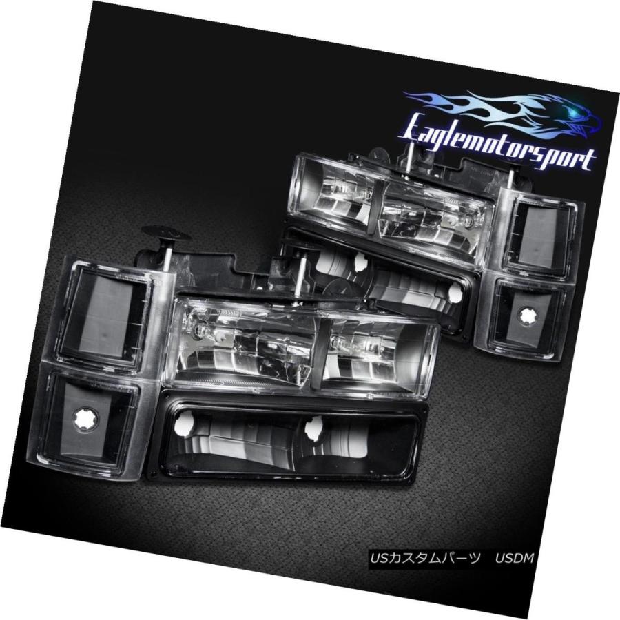 ヘッドライト 1994-1998シボレーGMCシルバラード郊外のタホC10 C / Kブラックヘッドライトペア 1994-1998 Chevy GMC