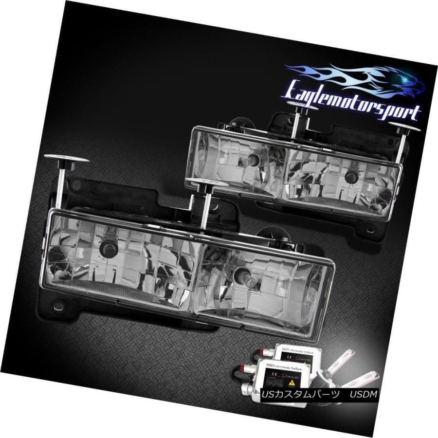 ヘッドライト SMOKE CRYSTAL CLEAR HEADLIGHTS 88-98 CHEVY / GMC C10 C / Kフロントランプ600