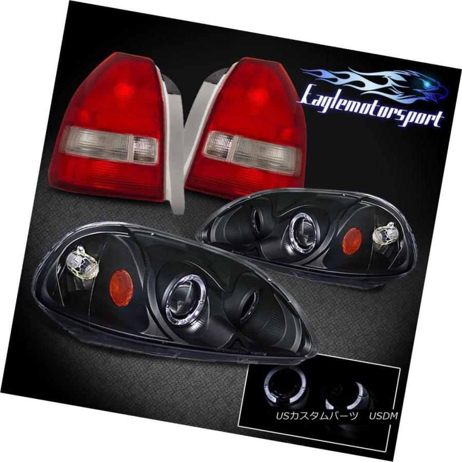 前照灯 1996-1998 Honda Civic 3DR映写機前照灯/レッドクリアテールランプ 1996-1998 Honda 自動車-車、バイク、自転車-その他ライト