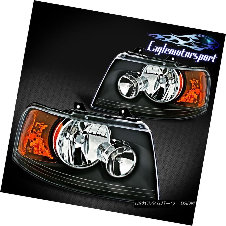 ヘッドライト 2003 2004 2005 2006 Ford Expedition [工場スタイル]ブラックヘッドライトランプペア 2003 200