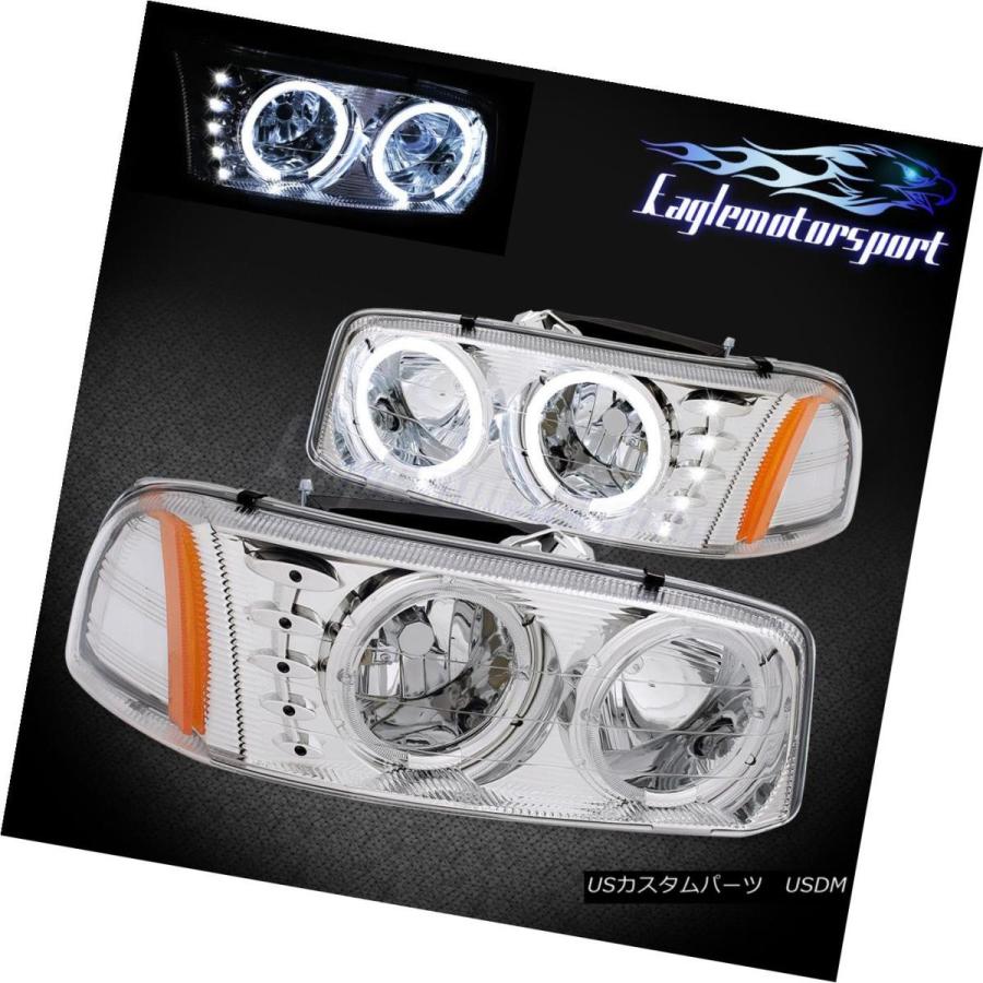 ヘッドライト [デュアルLEDハロー] 1999-2006 GMC Sierra / 2000-20   06 Yukon /