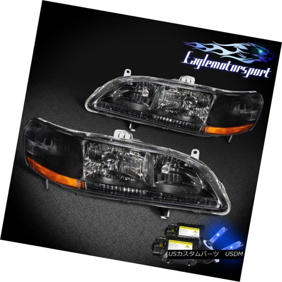 ヘッドライト 10000Kスリム・ヒド・クリスタル・ブラックBLKヘッドライト1998-2002 HONDA ACCORD LH RH LAMP 10
