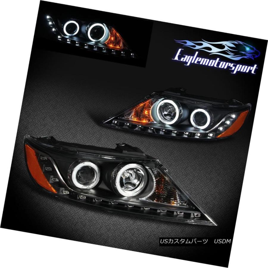 ヘッドライト [デュアルCCFL Halo] 2012年の2013年のKia Sorento Black LEDプロジェクターヘッドライト [Dual