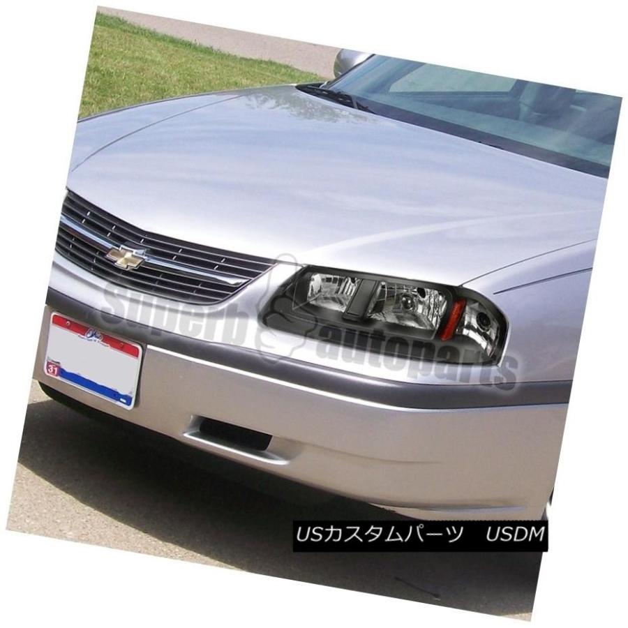 ヘッドライト 2000-2005シボレーインパラJDMブラッククリア/クリスタルレンズLED SMDヘッドライトペア 2000-2005 Chevyの画像