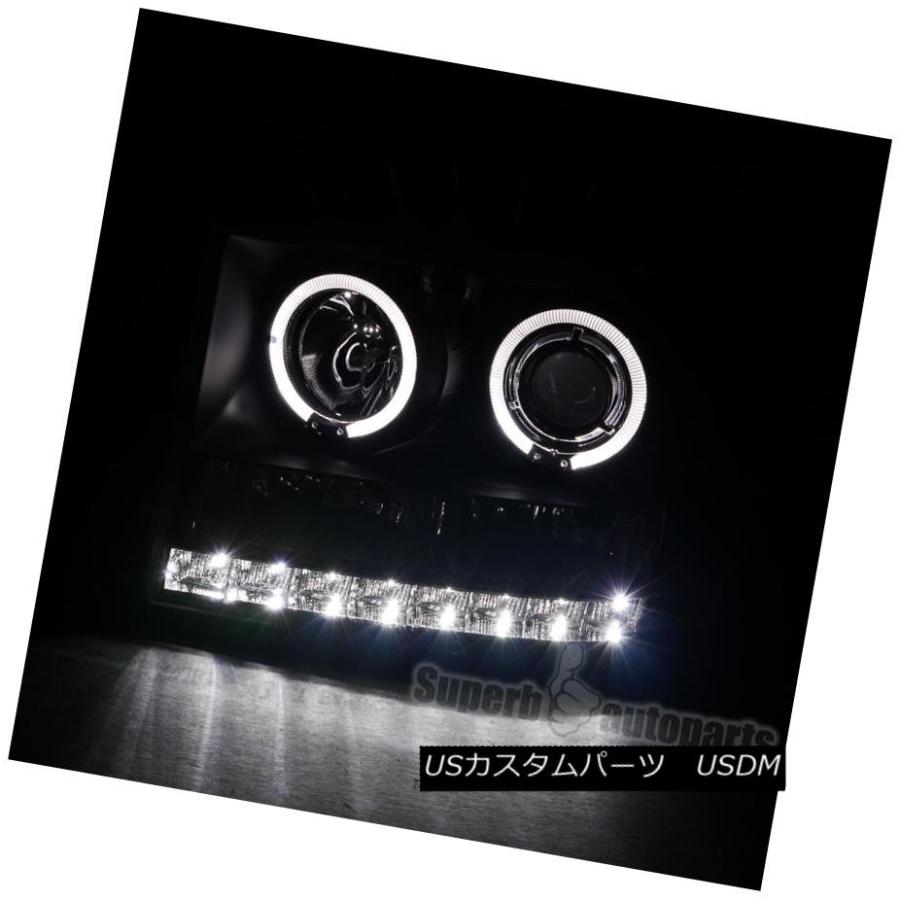 前照灯 2007-2013 GMC Sierra 1500 2500 3500固定ディスク Led HaloプロジェクターヘッドライトブラックSpecD