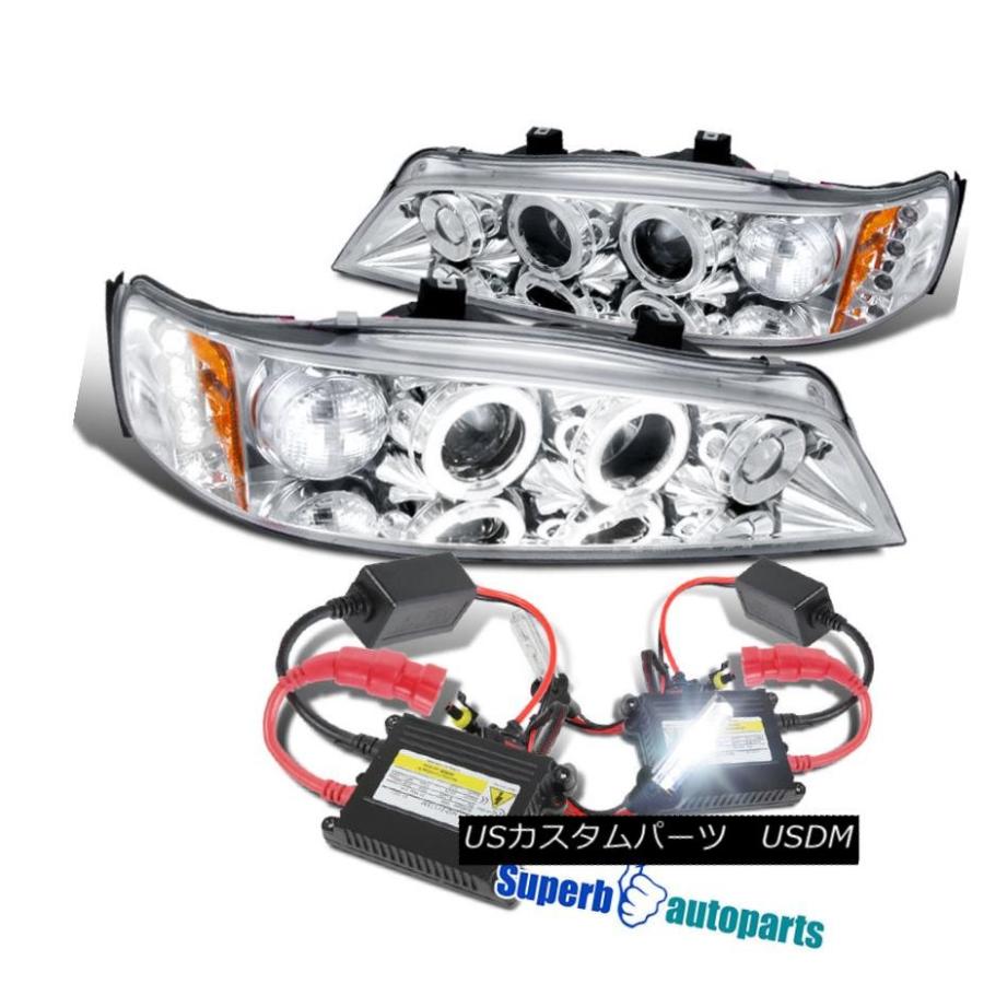 前照灯 1994-1997 Honda Accord Halo LEDプロジェクターヘッドライトクローム+ H1か細いHID一揃いの道具 For 19 車、バイク、自転車-ライト、レンズ
