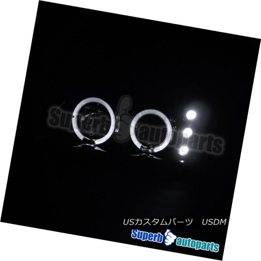 ヘッドライト 2000-2005シボレーインパラスモークハローLEDプロジェクターヘッドライト光沢ブラックペア 2000-2005 Chevy Impの画像