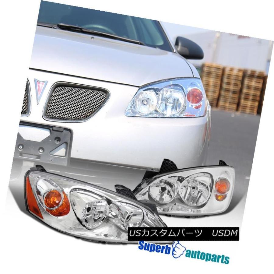 ヘッドライト 05-10ポンティアックG6クロームヘッドライト交換ターンシグナルヘッドランプクリアペア 05-10 Pontiac G6 Chrome