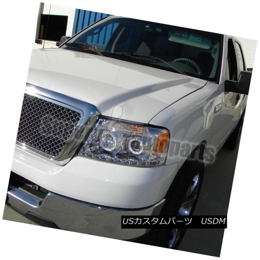 ヘッドライト 2004-2008 Ford F150 R8 LEDループHaloヘッドライトクローム/クリア 2004-2008 Ford F150