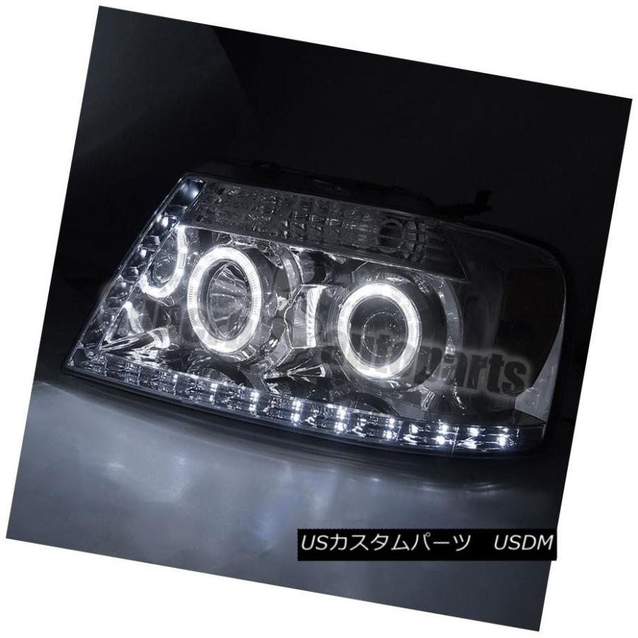 ヘッドライト 2004-2008 Ford F150 R8 LEDループHaloヘッドライトクローム/クリア 2004-2008 Ford F150の画像