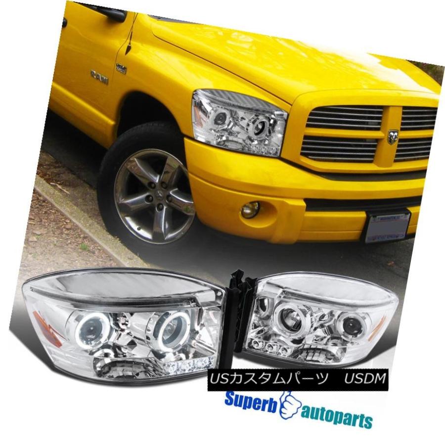 ヘッドライト 2006-2008 Dodge Ram 1500 2500 3500 Led HaloプロジェクターヘッドライトClear SpecD