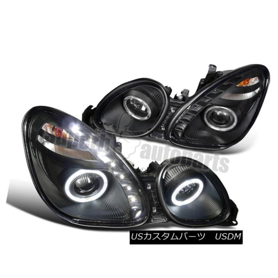 前照灯 1998-2005 Lexus GS300 GS400 8-SMD LEDハローリングプロジェクターヘッドライトブラック 1998-20