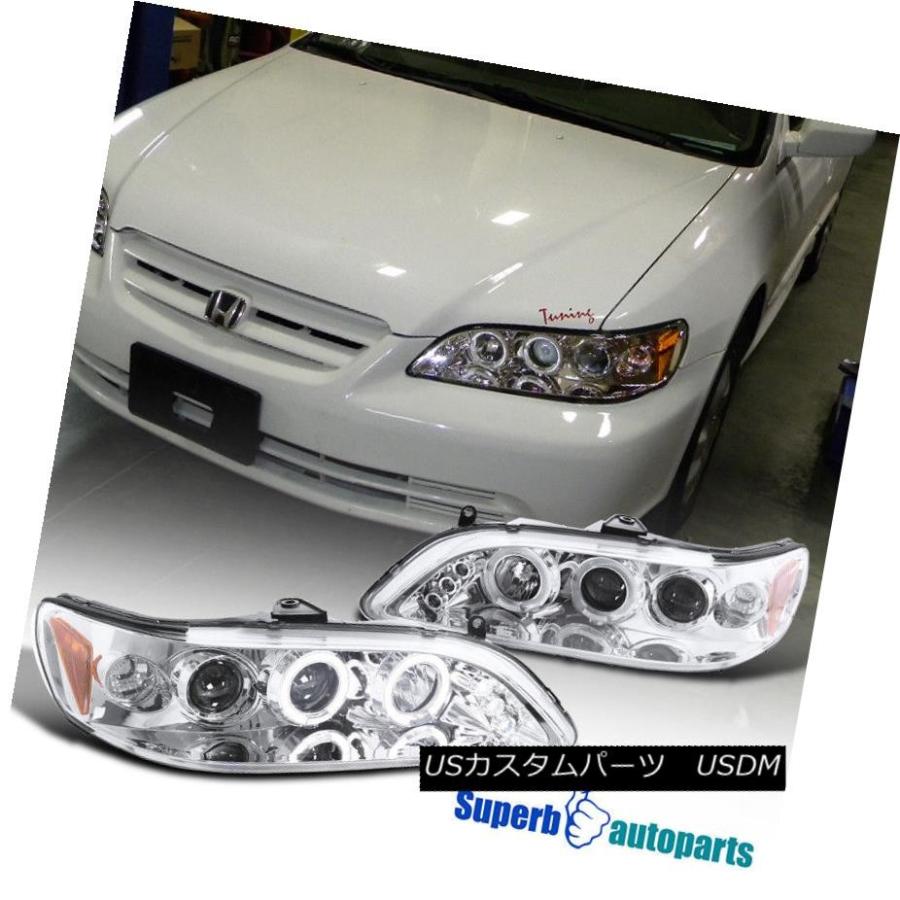 ヘッドライト 1998-2002 Honda Accord Ledデュアル・ハロー・プロジェクター・ヘッドライトクリア・スペック・チューニング For