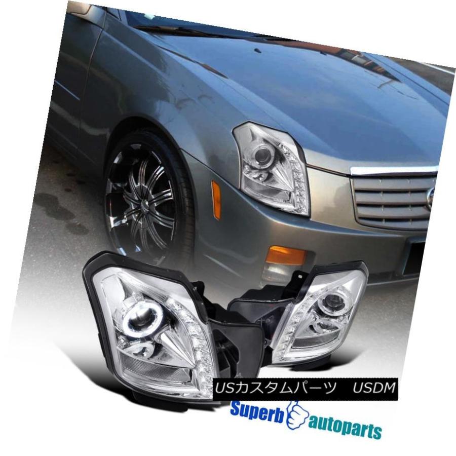 ヘッドライト 2003-2007キャデラックCTS SMD LEDハロープロジェクターヘッドライトクローム 2003-2007 Cadillac CT
