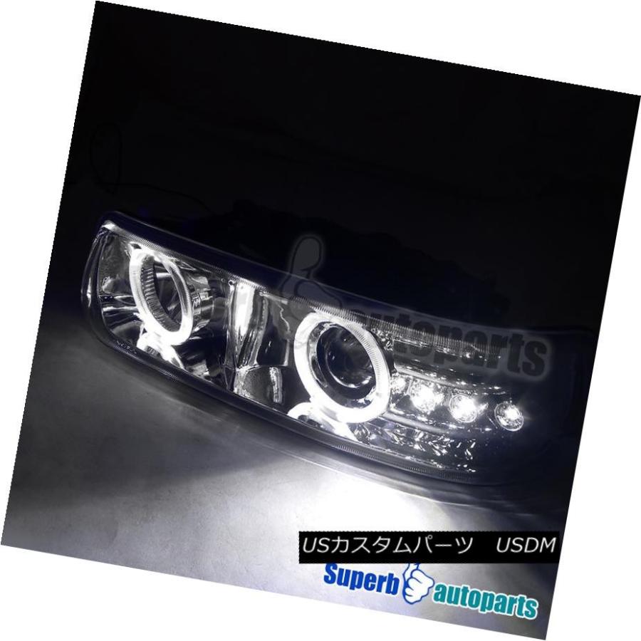 ヘッドライト 1999-2002 Chevy Silverado LED 2X Haloヘッドライトクローム+バンパーランプクリア 1999-2002の画像