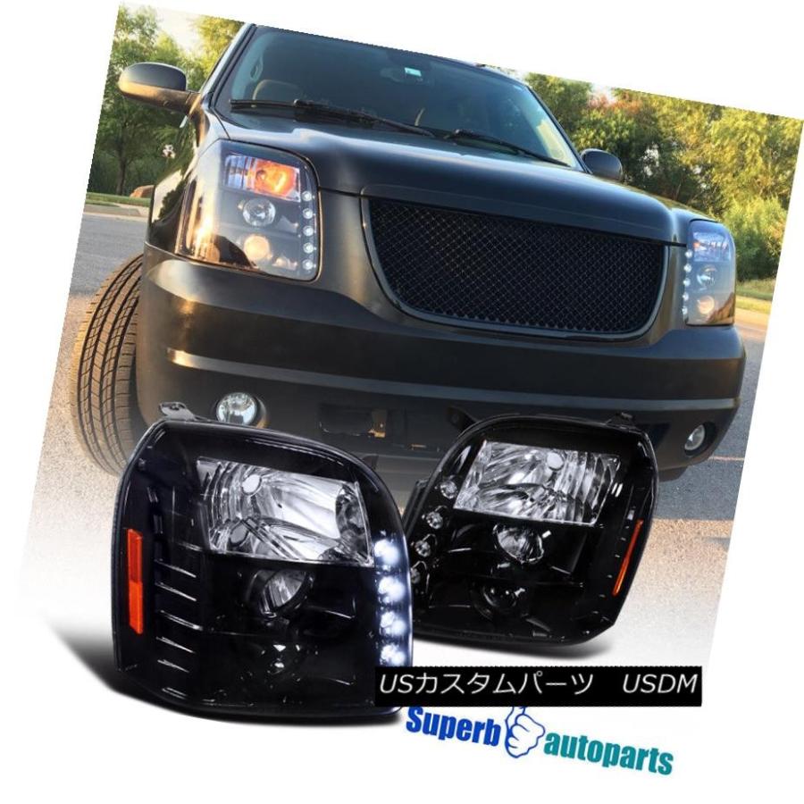 前照灯 2007-2012 GMC Yukon Denali XL LEDプロジェクターヘッドライトヘッドランプ光輝黒いこと 2007-2012