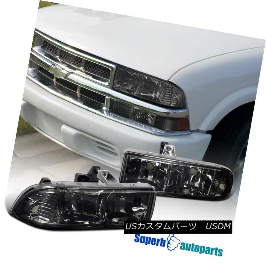 ヘッドライト 1998-2004シボレーS10ユーロクリスタルヘッドライトスモークヘッドランプブレザー 1998-2004 Chevy S10 Eur