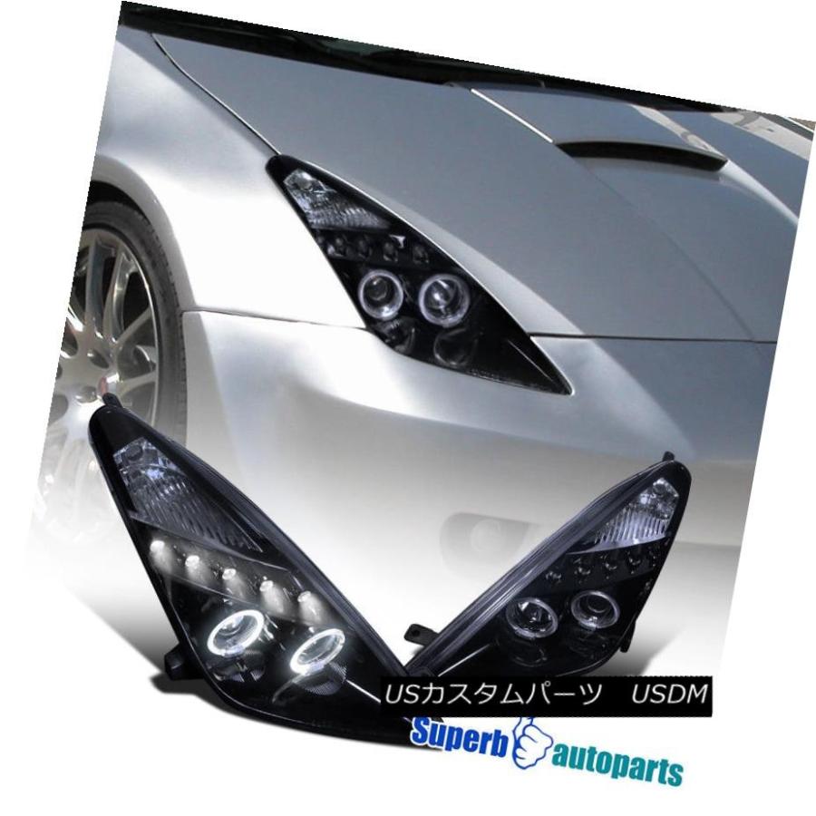 前照灯 2000-2005トヨタCelica Halo Led Smoke映写機前照灯Glossy Black SpecD 200