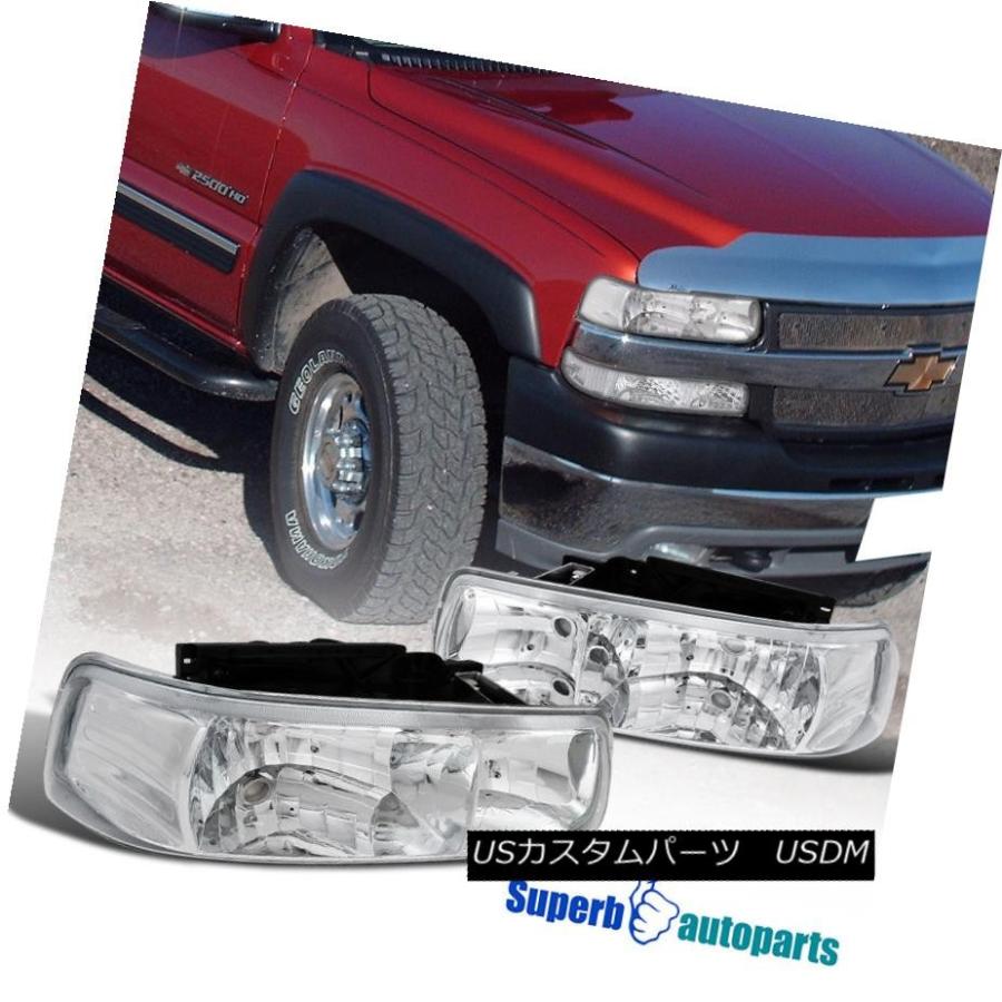 ヘッドライト 2000-2006シボレー郊外のタホクリスタルクリアヘッドライトヘッドランプクローム 2000-2006 Chevy Suburban