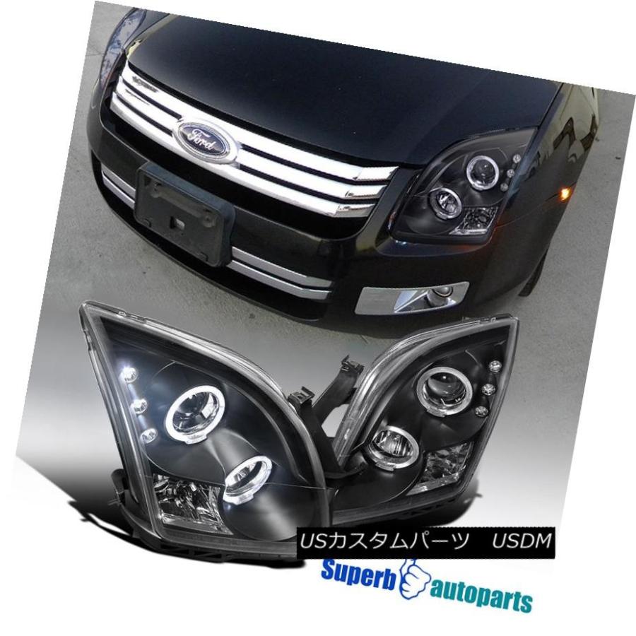 ヘッドライト 2006 2009年フォードフュージョンLed Halo Rimプロジェクターヘッドライトブラックスペックチューニング