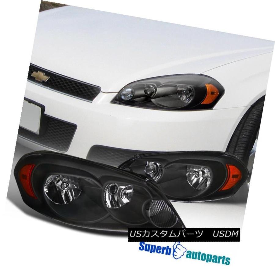 ヘッドライト 2006-2015シボレーインパラ2006-2007モンテカルロ交換ブラックヘッドライトランプ 2006-2015 Chevy Impa