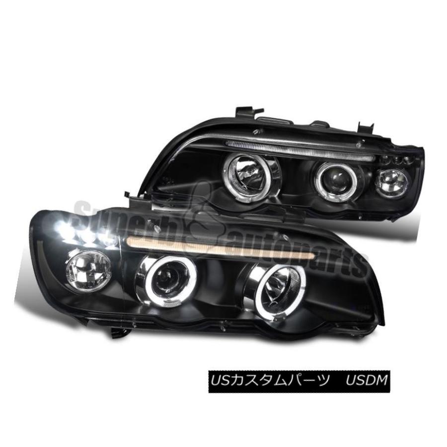 前照灯 2001-2003 BMW X5デュアルHalo LedプロジェクターヘッドライトヘッドランプブラックSpecDかい繕う 2001-
