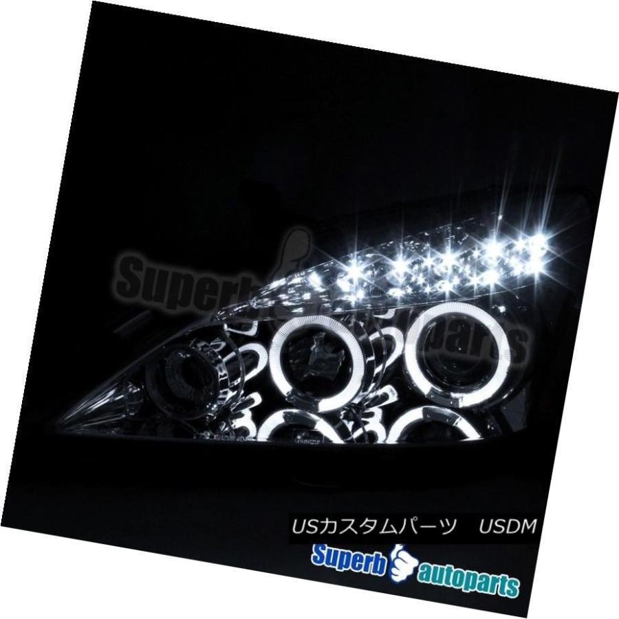 ヘッドライト 2003  -  2007年ホンダアコード2Dr / 4Dr Halo LEDプロジェクターヘッドライトヘッドランプペア For 200の画像